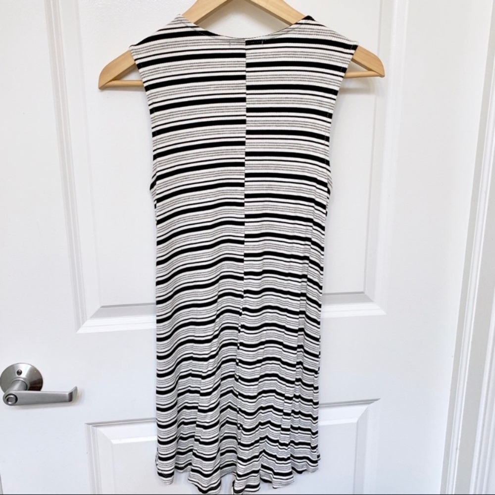 Striped Lace Up T-Shirt Summer Dress - Picture 3 of 3